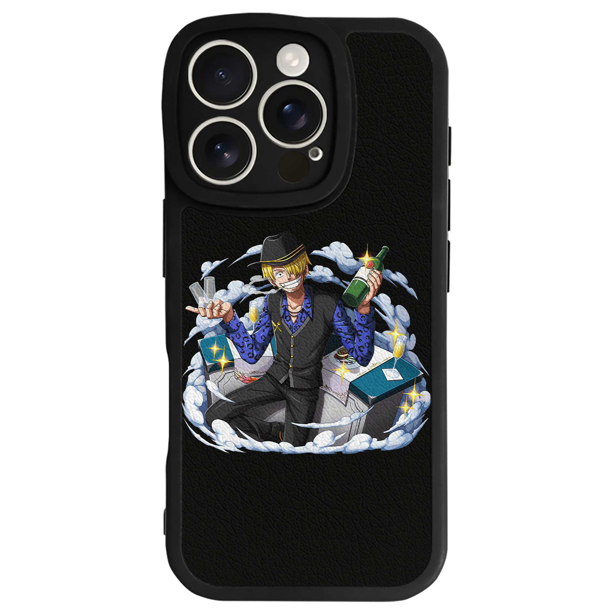 （画像用） ワンピース サンジ ONE PIECE Sanji 【iPhone 16シリーズ対応】シリコンスマホケース（レザー調） 材質：シリコン